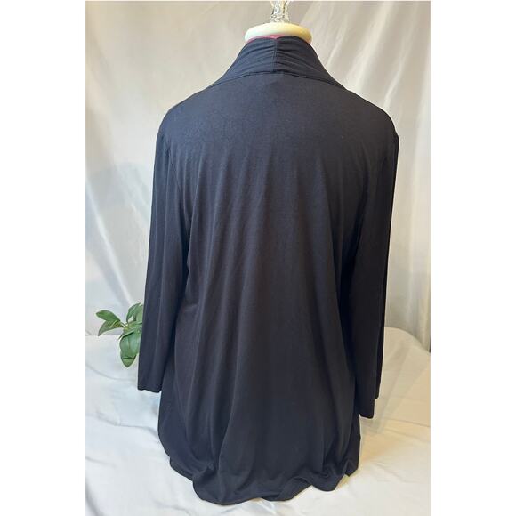 Nine West Black Solid Knit Cardigan Soft Everyday Wear Size Medium - Picture 2 of 5